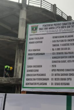 Ditingkatkan Melalui APBD 2026, Gedung Belakang Kantor Gubernur Sumbar Disiapkan Jadi Mako Satpol PP